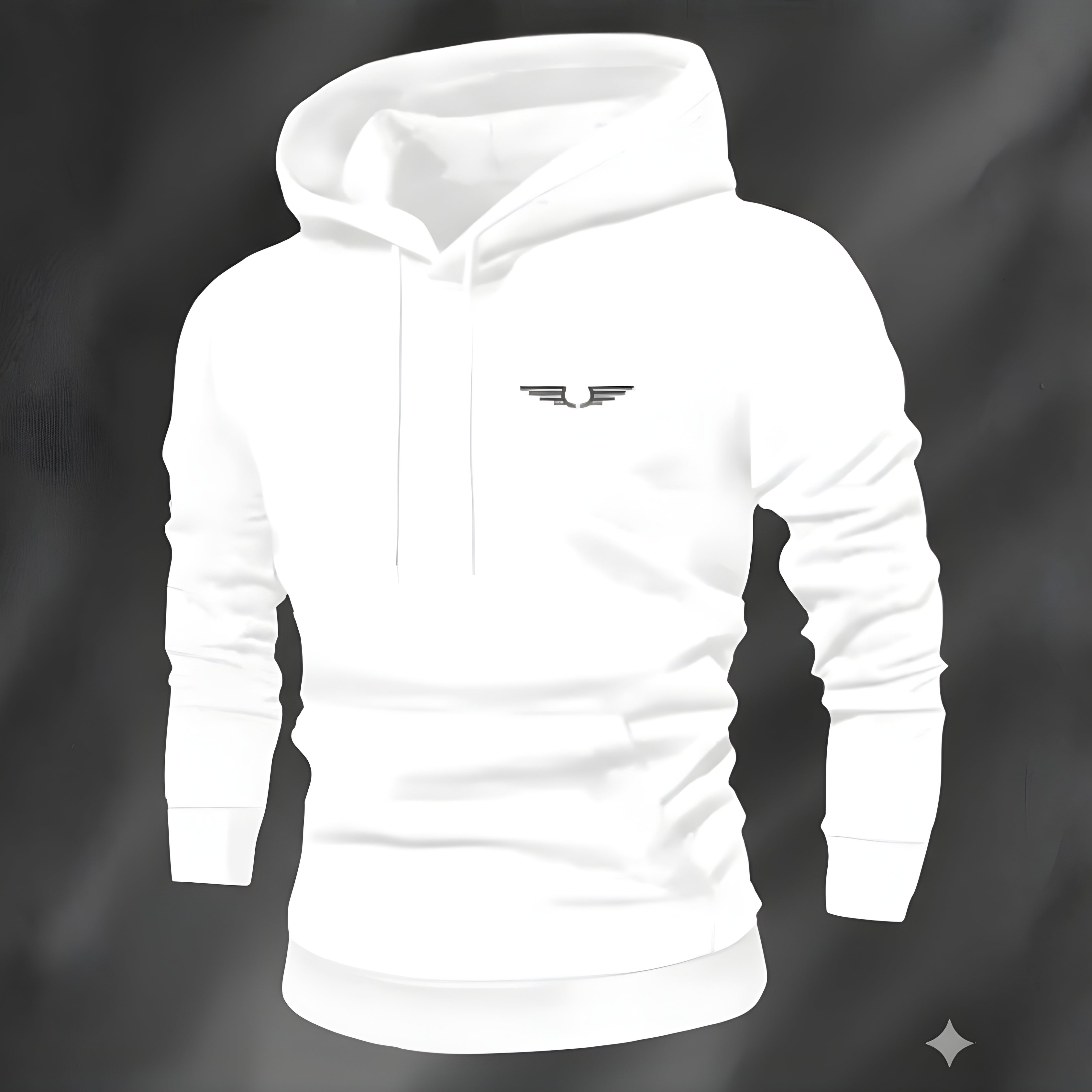 2 Pcs Men’s Fleece Printed Track Suit – White | Comfortable Casual Wear