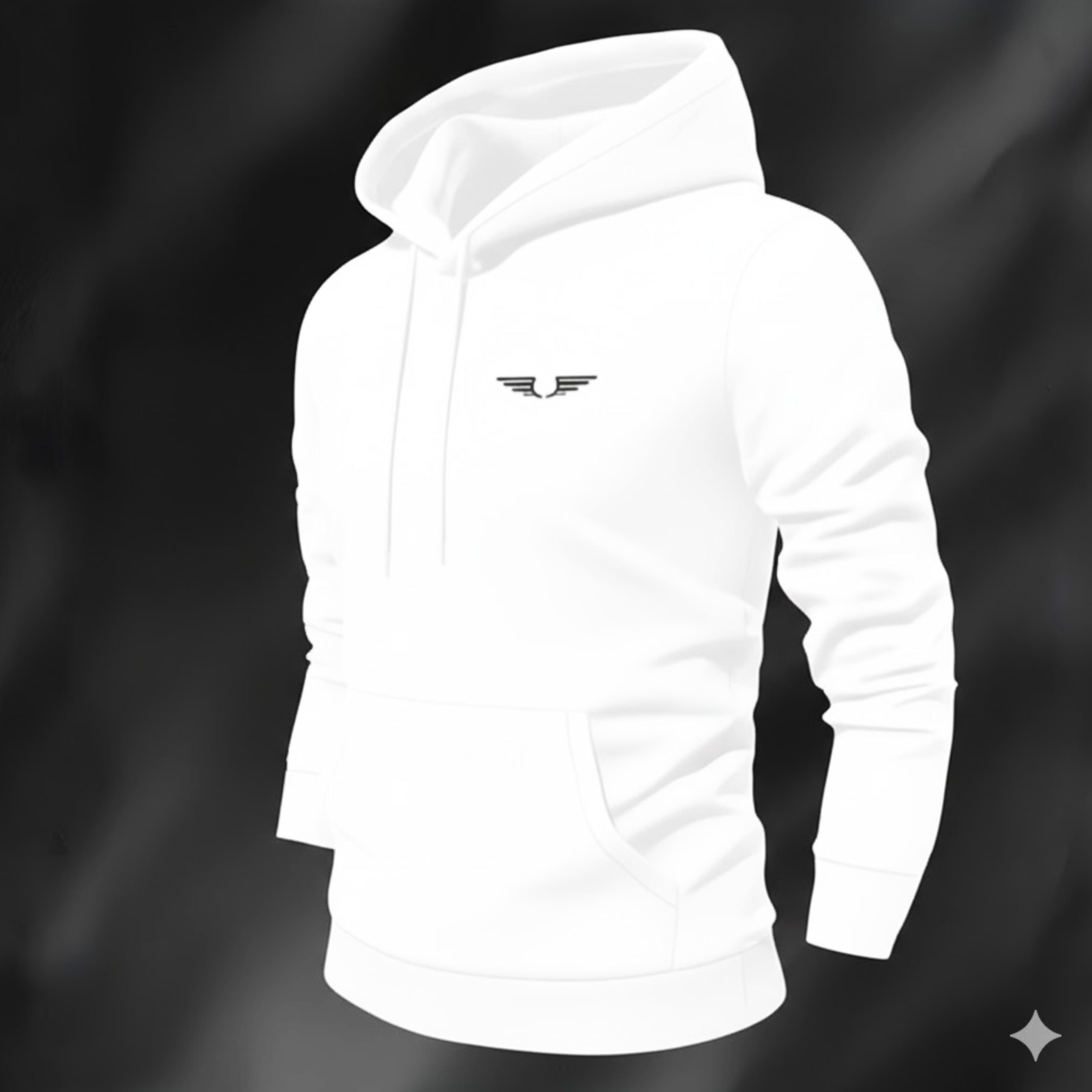 2 Pcs Men’s Fleece Printed Track Suit – White | Comfortable Casual Wear