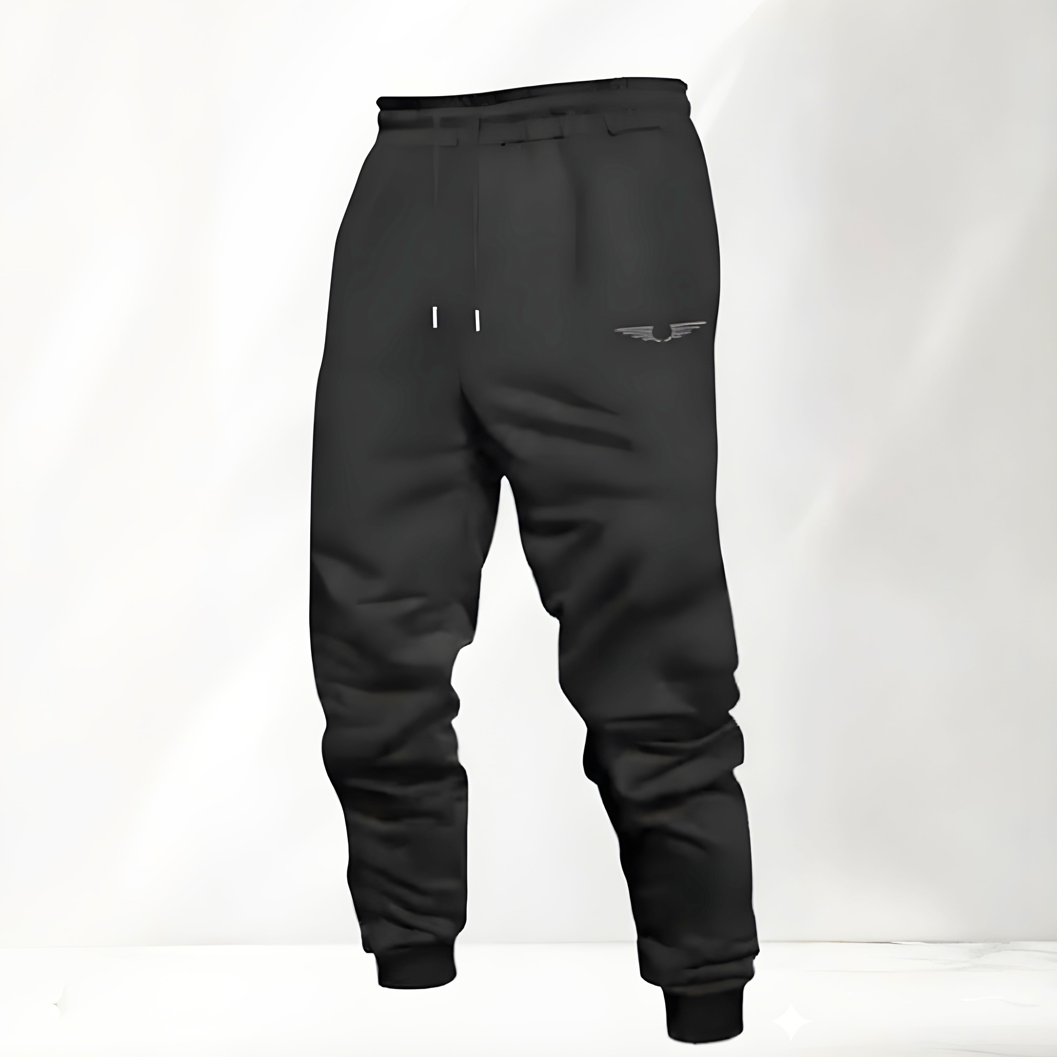 2 Pcs Men’s Fleece Printed Track Suit – White | Comfortable Casual Wear