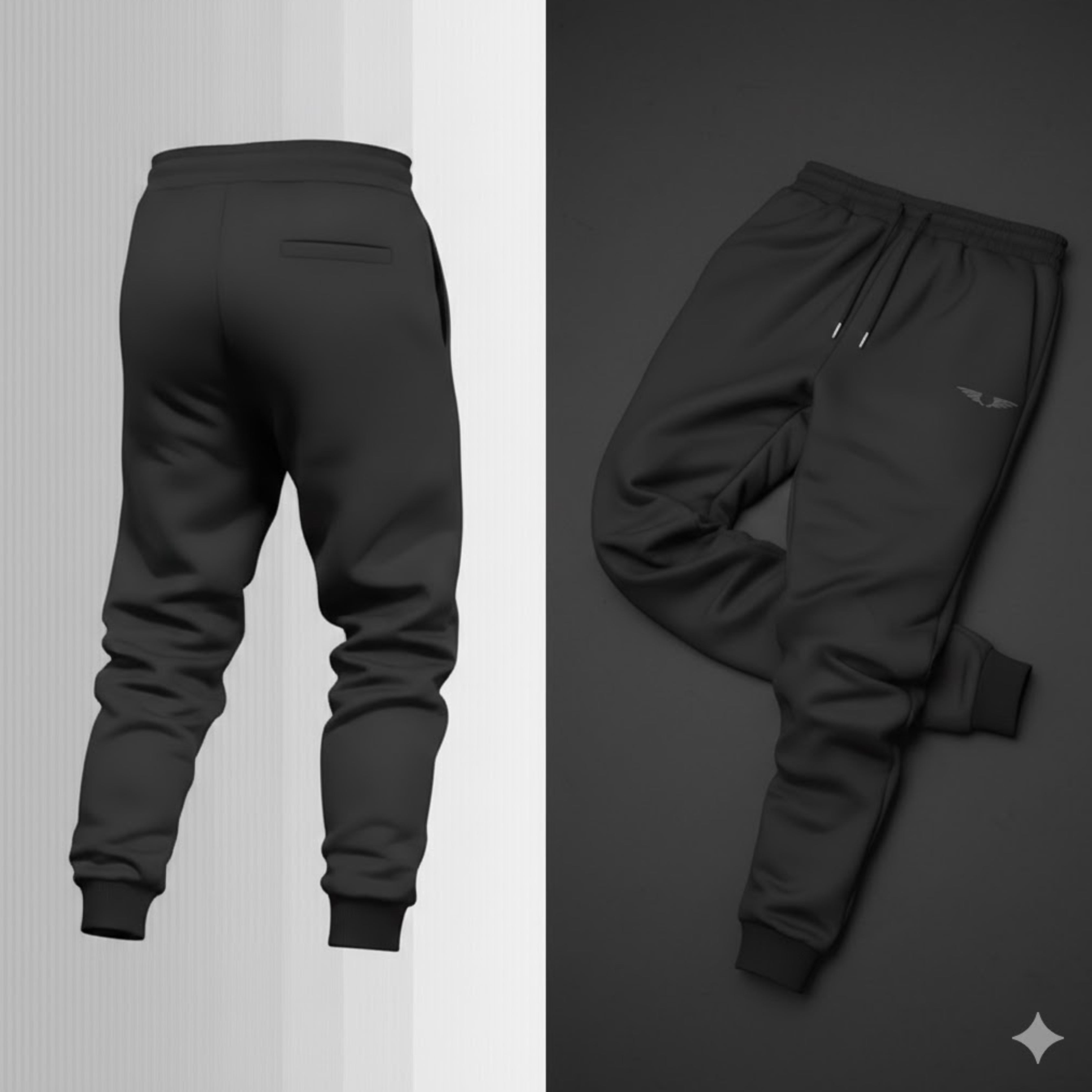 2 Pcs Men’s Fleece Printed Track Suit – White | Comfortable Casual Wear