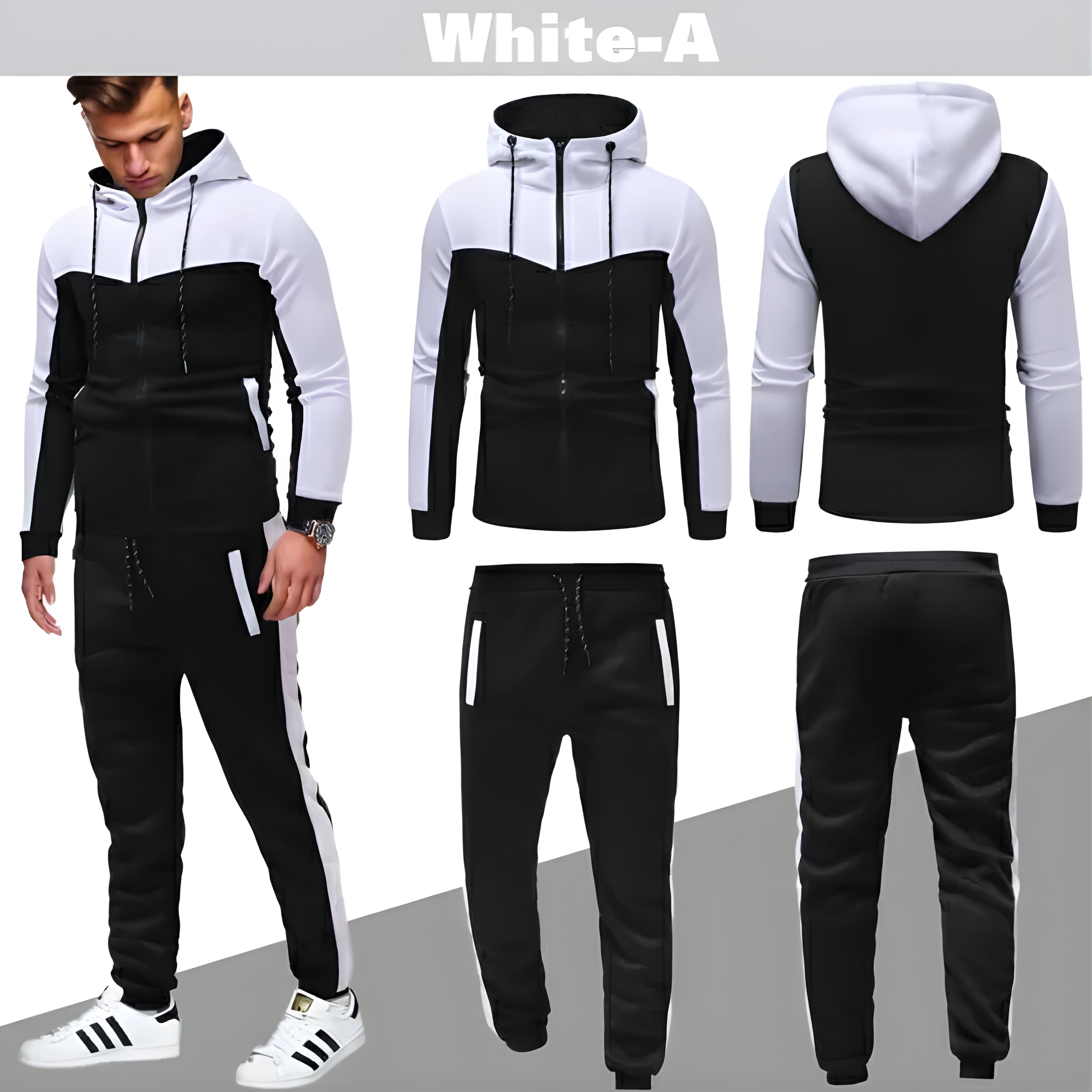 2 Pcs Men’s Fleece Plain Hoodie Track Suit – Comfortable Winter Streetwear