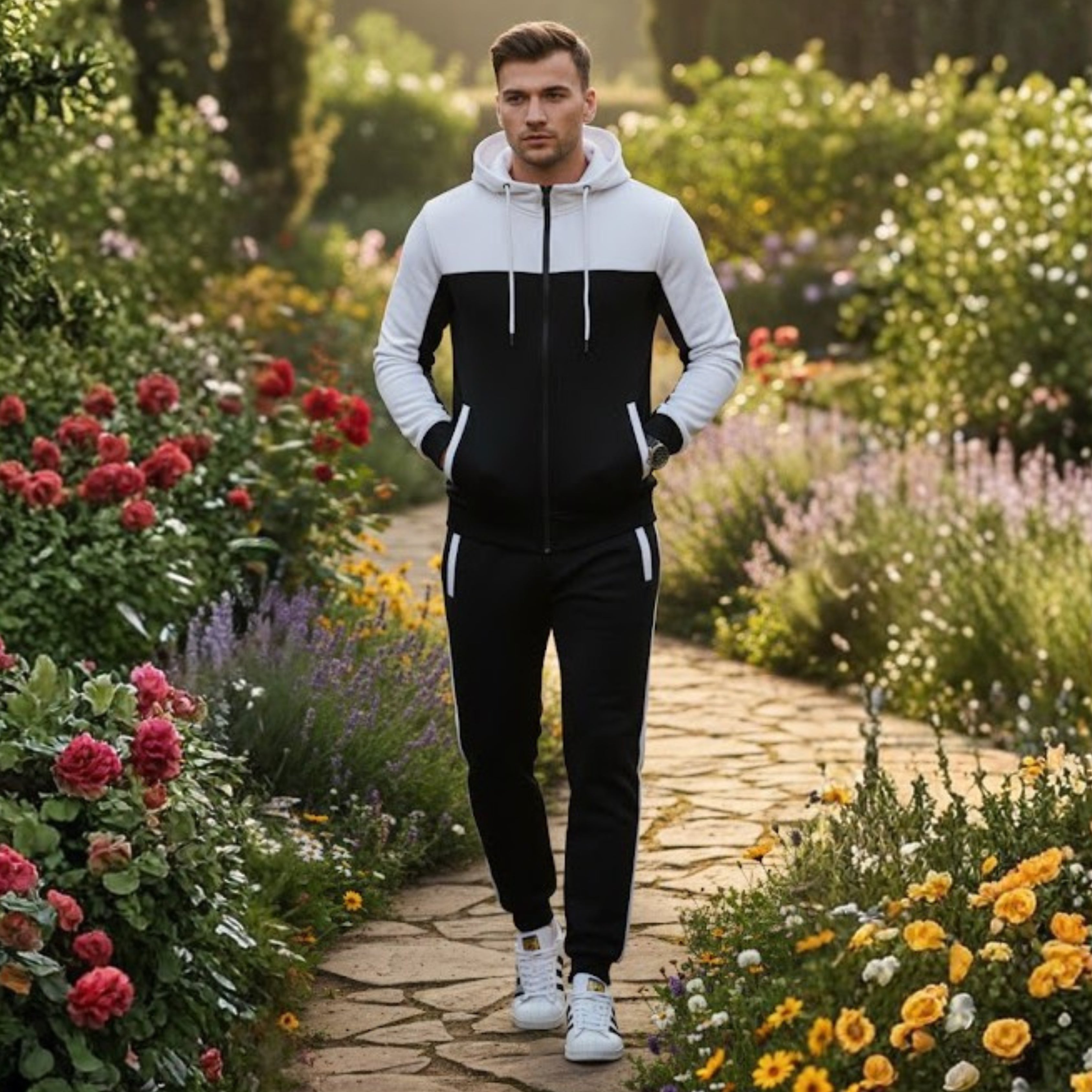 2 Pcs Men’s Fleece Plain Hoodie Track Suit – Comfortable Winter Streetwear