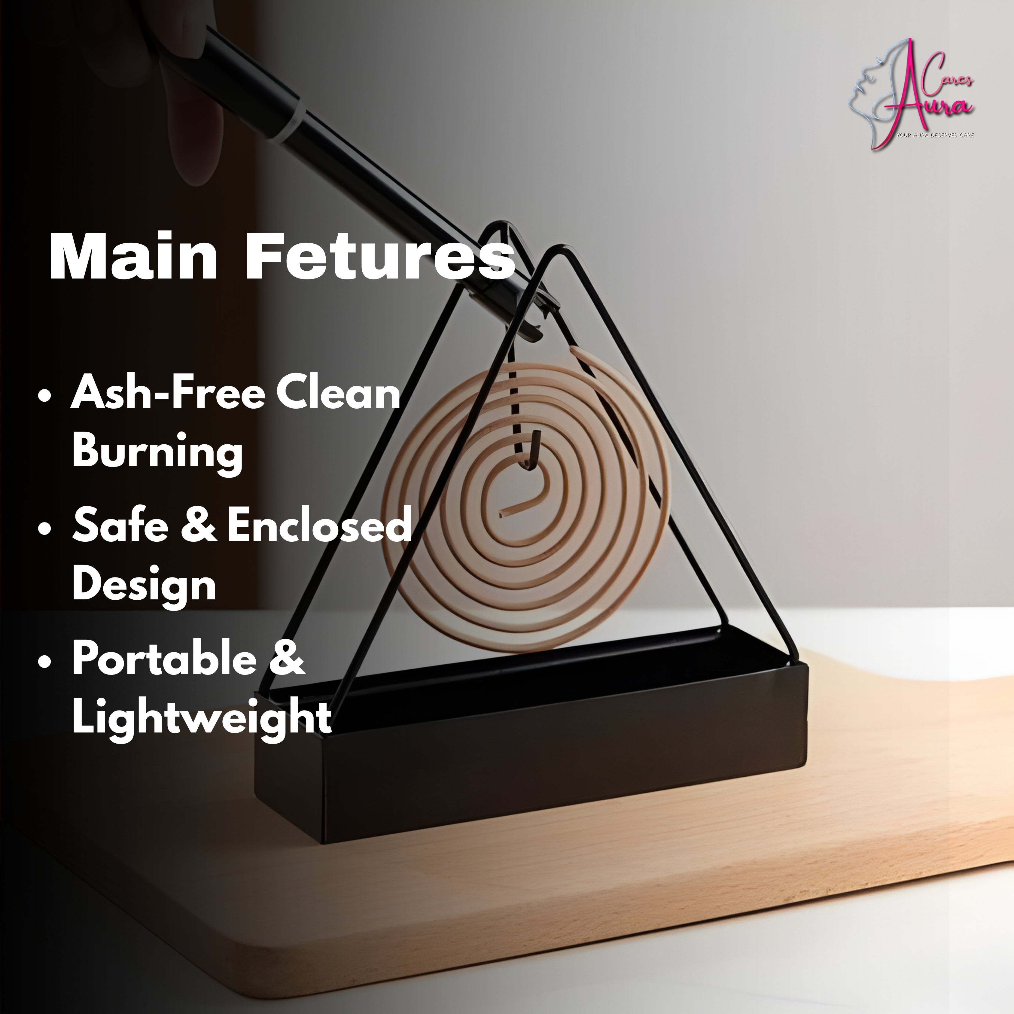 Metal Mosquito Coil Holder Stand – Safe, Stylish & Ash-Free Coil Burner