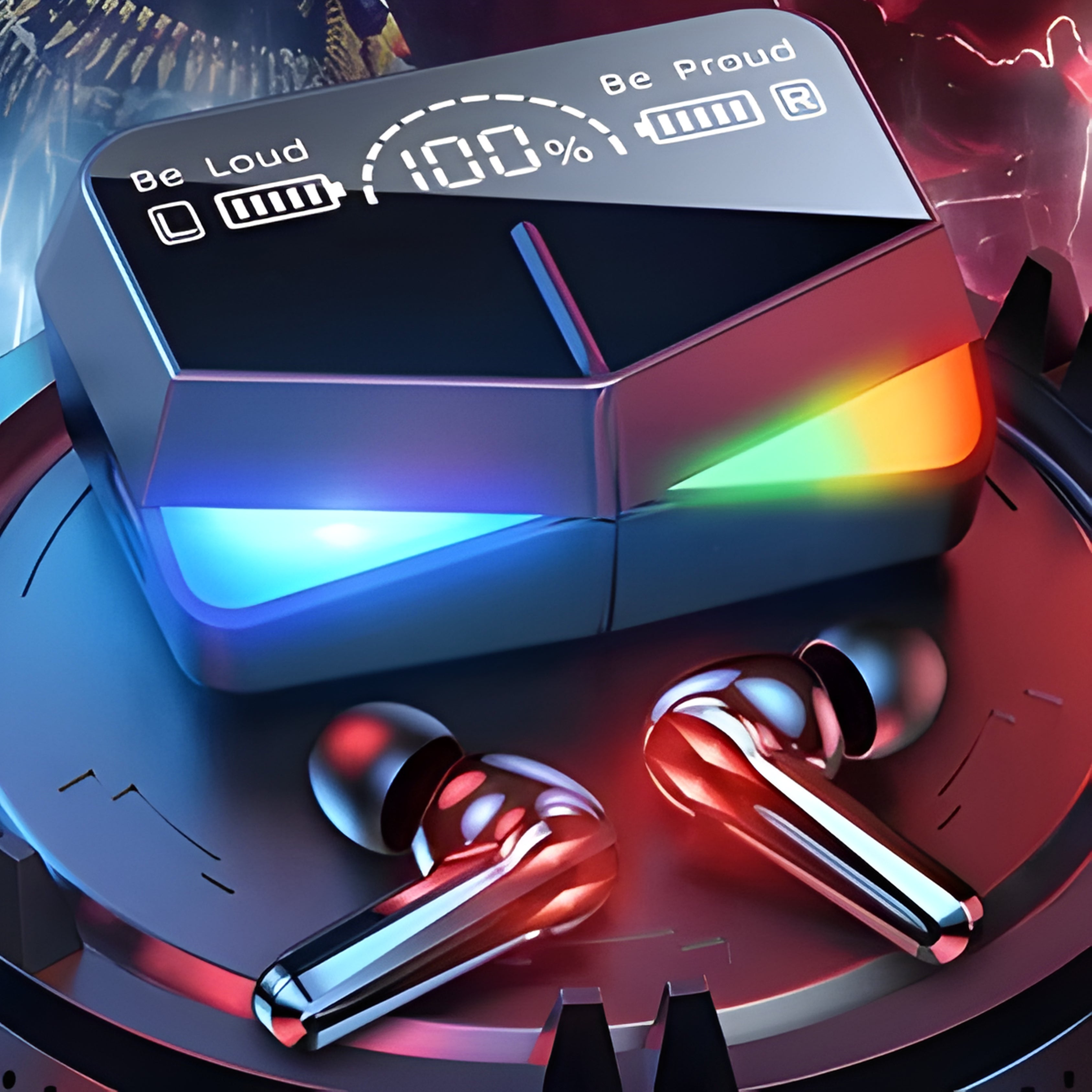 M28 TWS Wireless Earbuds – RGB Gaming Sound with Smart LED Display