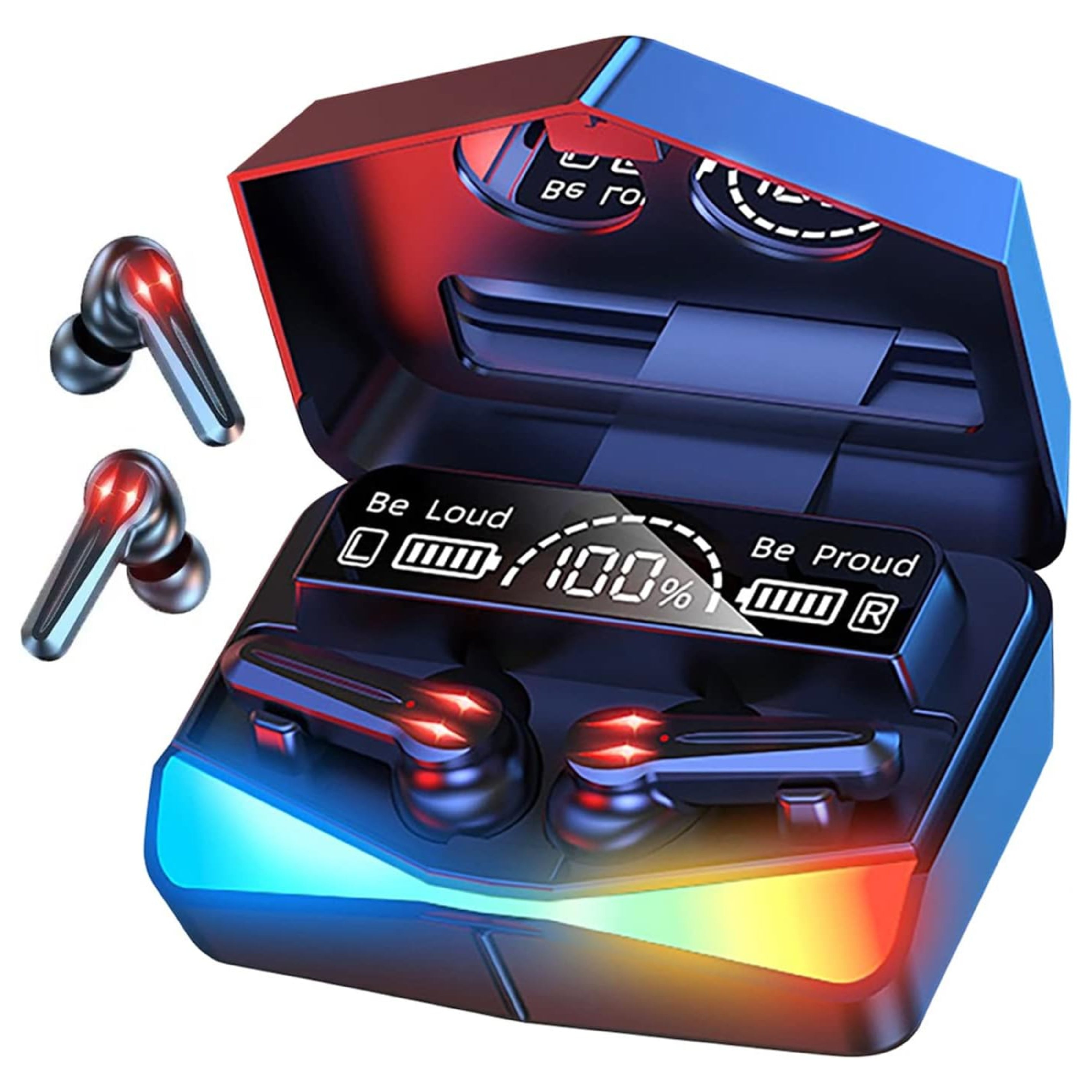 M28 TWS Wireless Earbuds – RGB Gaming Sound with Smart LED Display