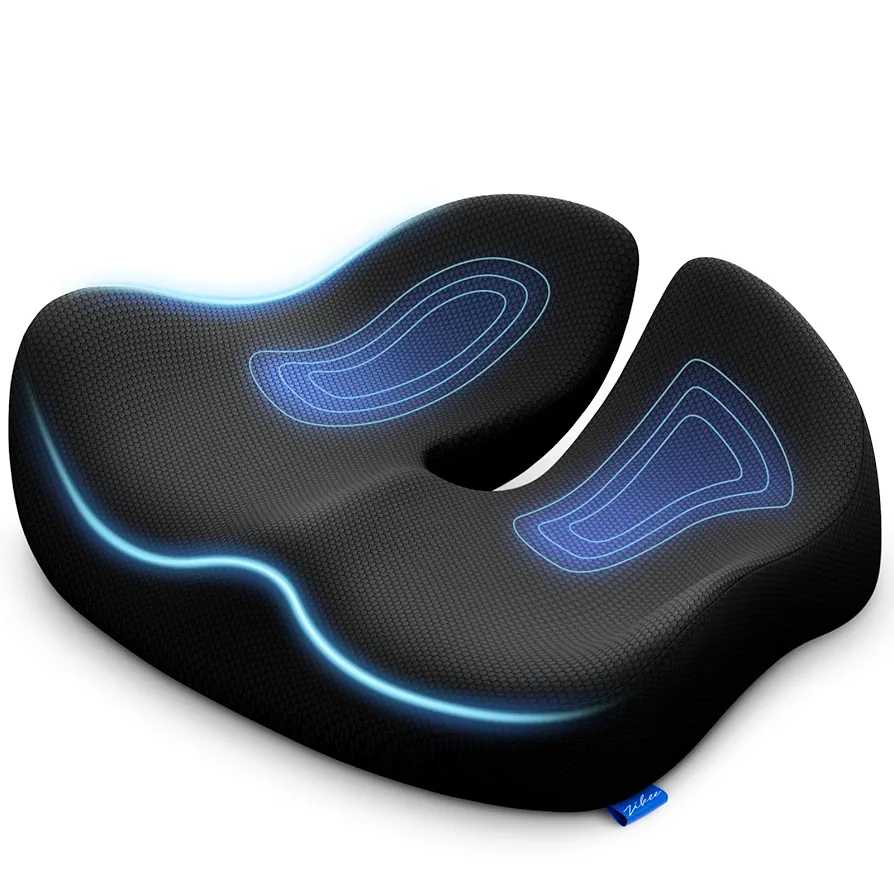 Ergonomic Seat Cushion – Pressure Relief Memory Foam Chair Cushion for Back & Hip Support