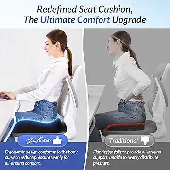 Ergonomic Seat Cushion – Pressure Relief Memory Foam Chair Cushion for Back & Hip Support
