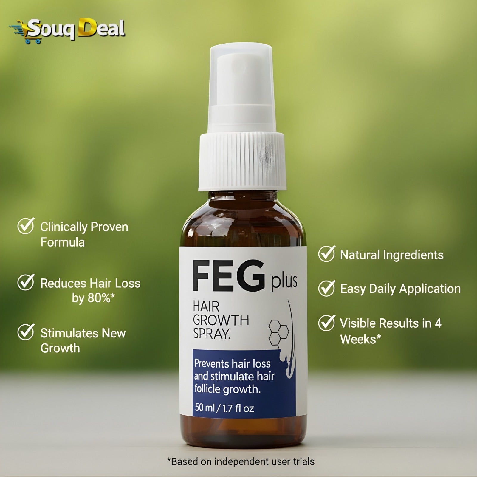 FEG Plus Hair Growth Spray 50ml – Anti-Hair Loss Treatment & Fast Hair Regrowth Solution
